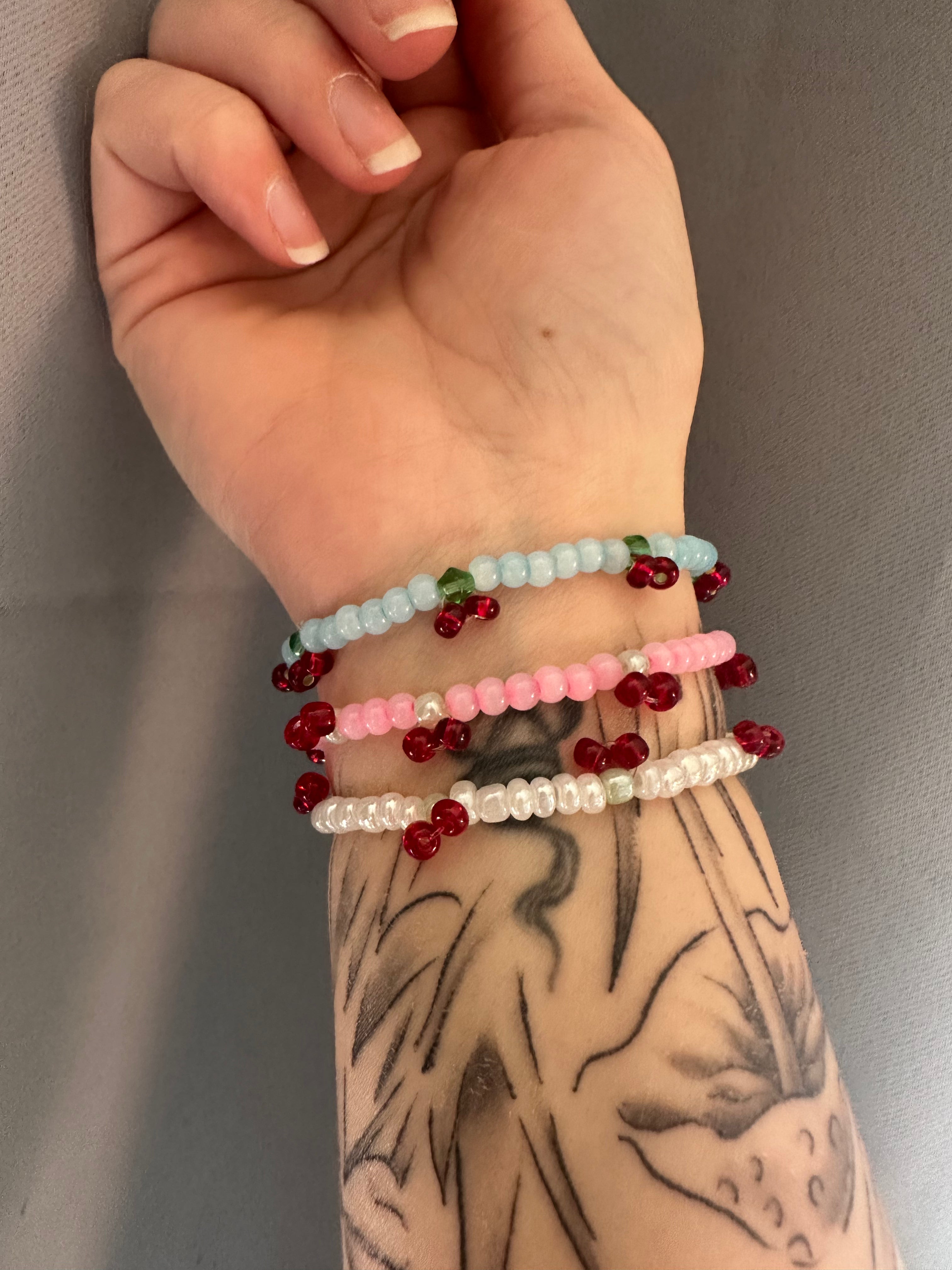 Cherry Stacking Bracelet - Pink, White, Blue, Red