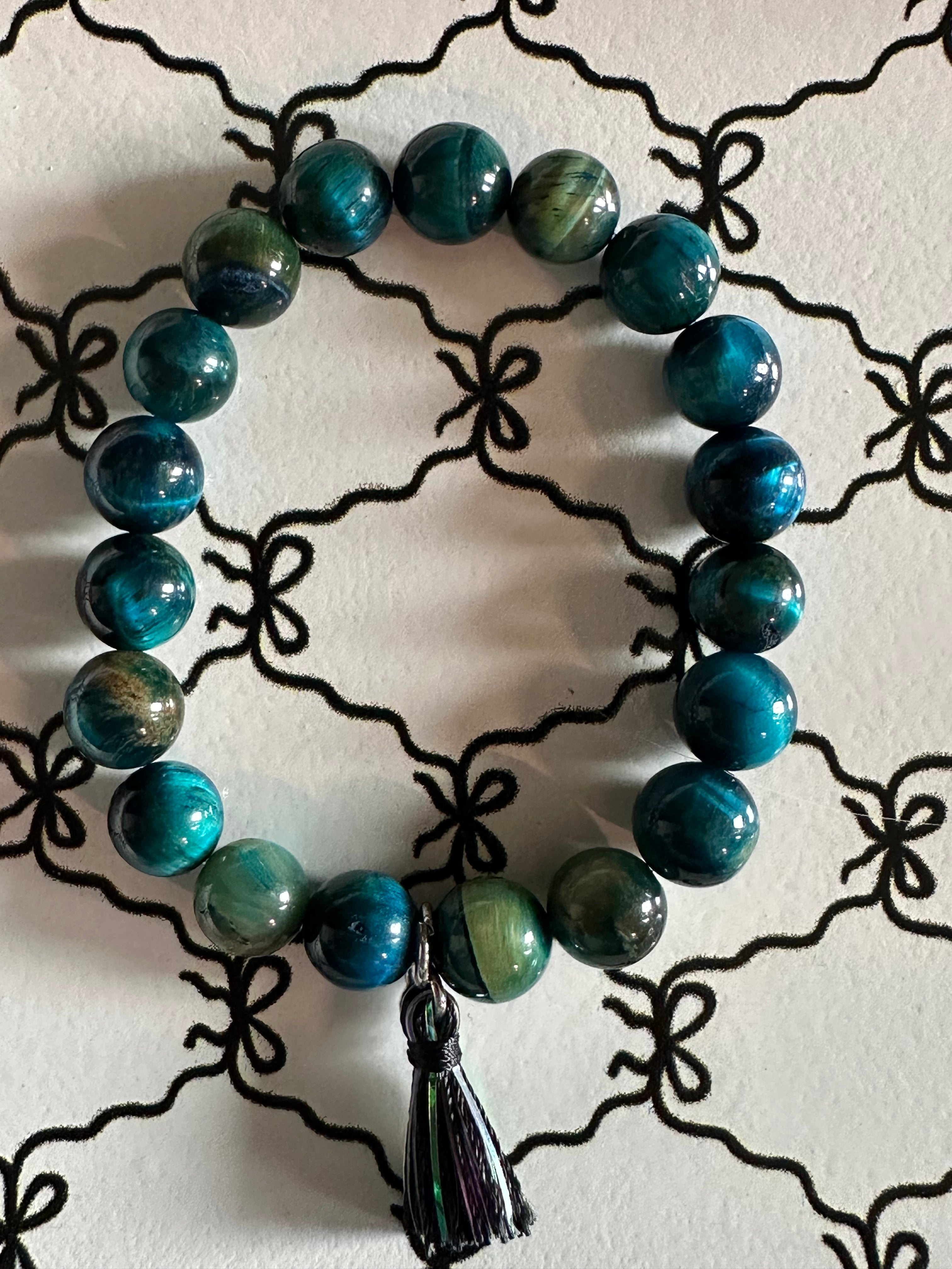 Ocean Blue Fringe Charm