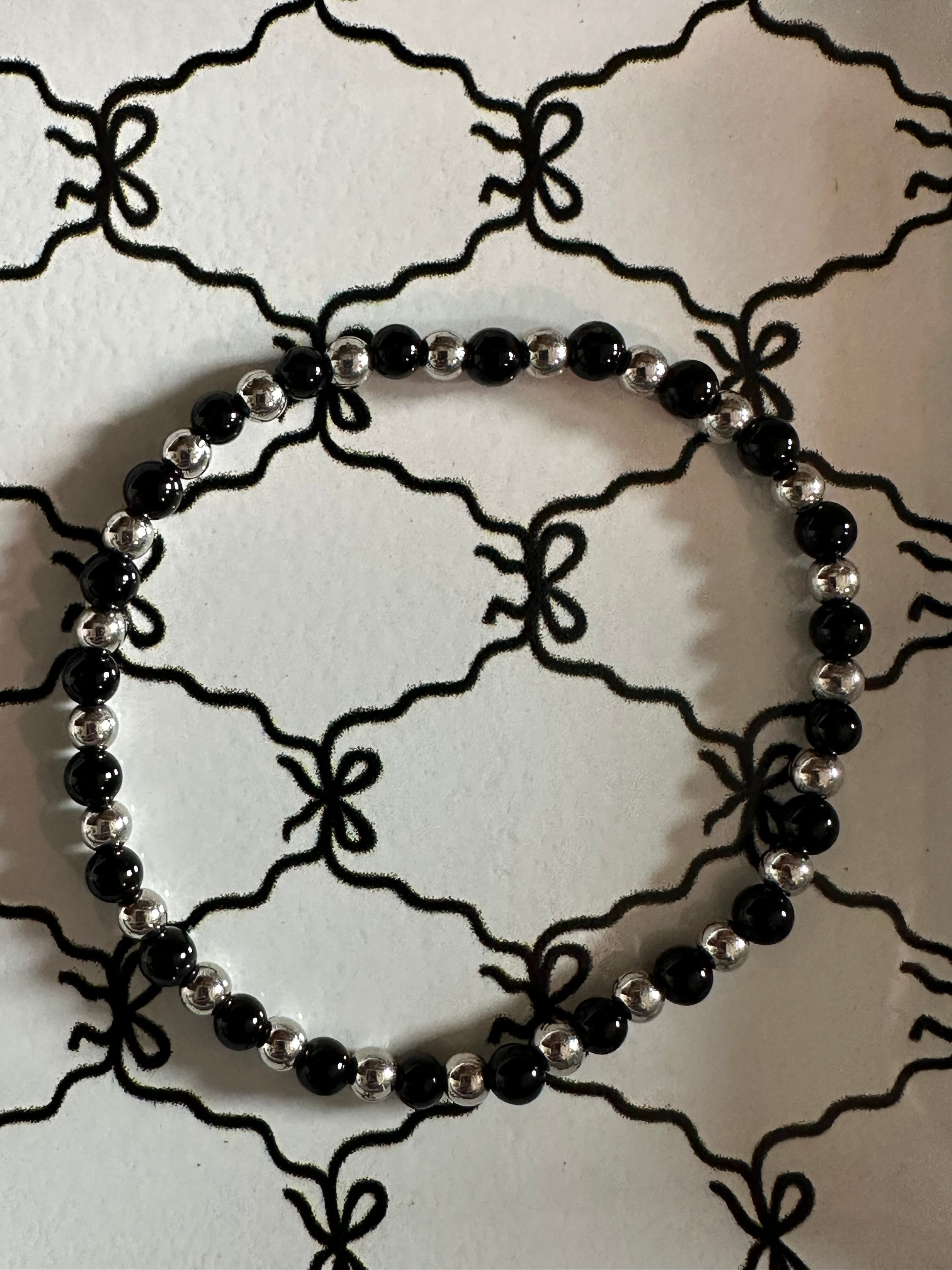 Silver & Black Stackable